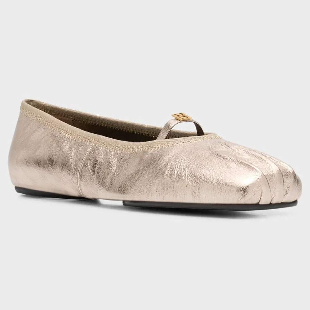 NIB$775 GIVENCHY Embellished Pleated Metallic 4G Ballerina Slip-On Flats 36 6 - Picture 5 of 16
